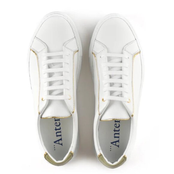 Italian luxury sneaks with gold trim, Handmade NWT SS2025 - Picture 1 of 2